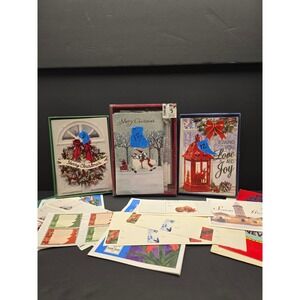 Holiday Greeting Card Lot Assorted Christmas Cards Boxed + Extras